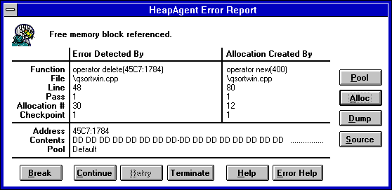 Double-free error:  graphic 1